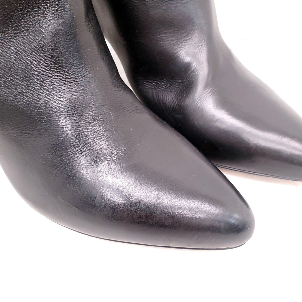 VALENTINO BLACK LEATHER BOOTS WITH ROCKSTUD BOW DETAIL - SIZE 40