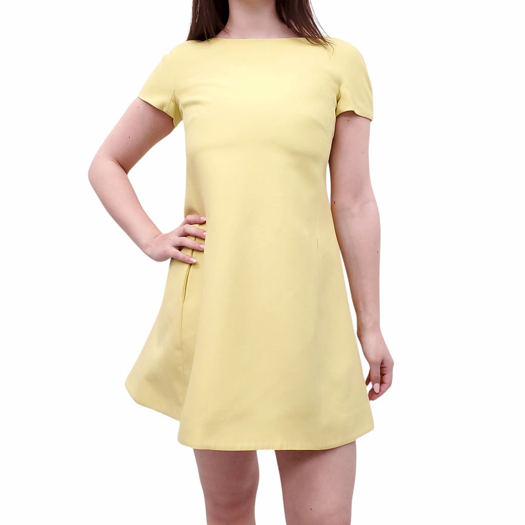VALENTINO CHARTREUSE BOW DETAIL DRESS - SIZE 42