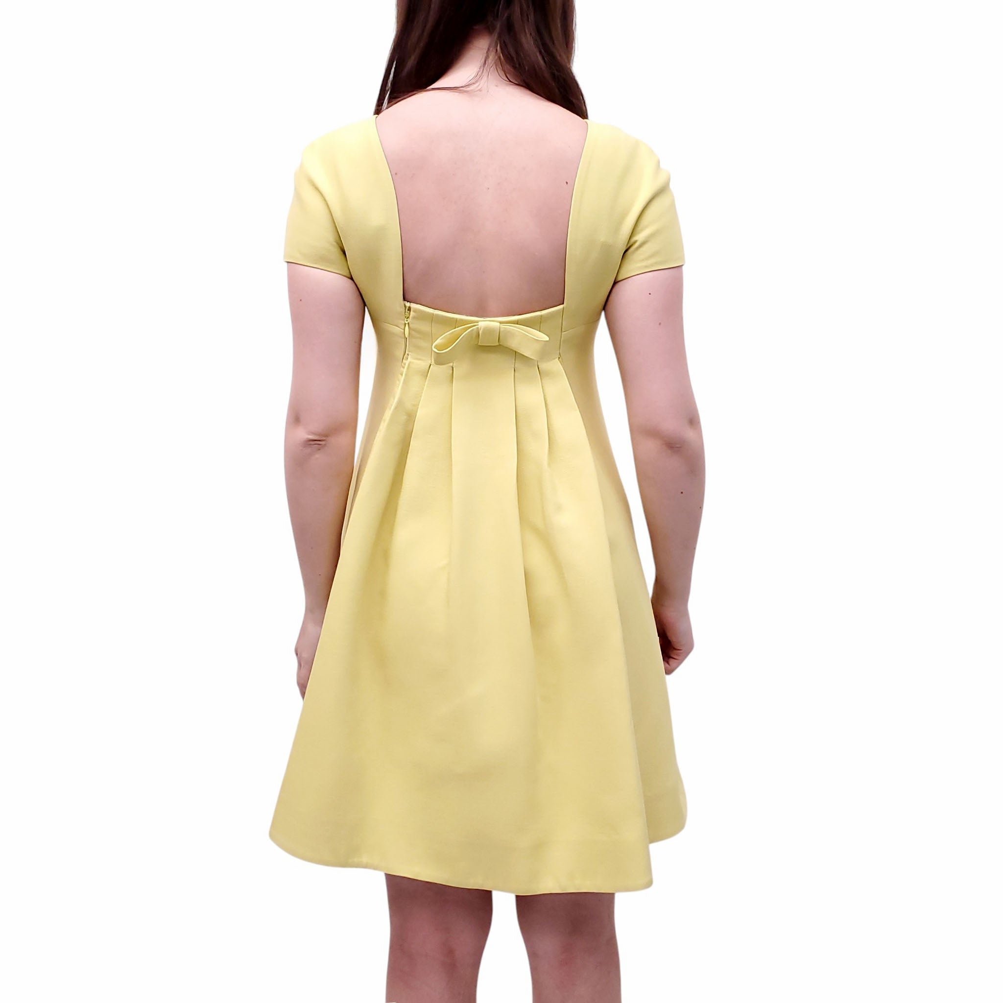VALENTINO CHARTREUSE BOW DETAIL DRESS - SIZE 42