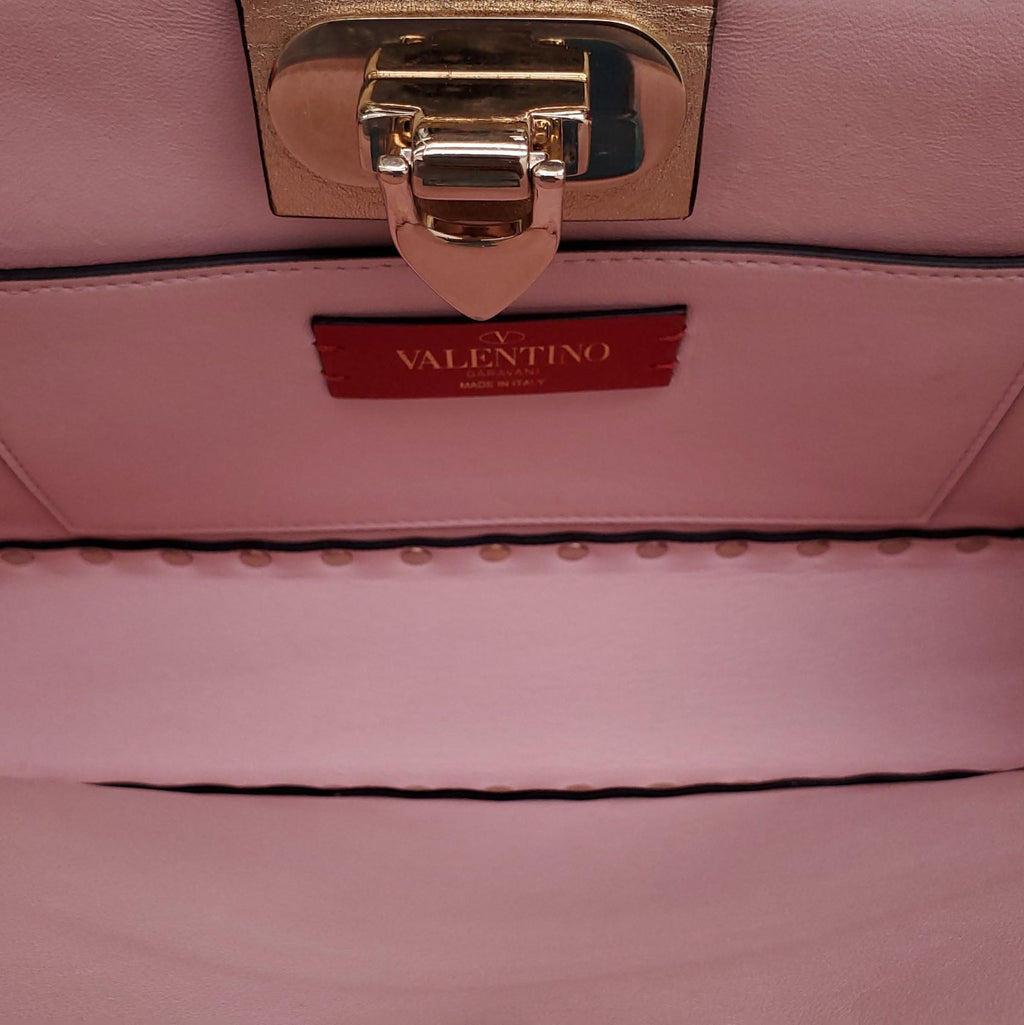 VALENTINO GOLD METALLIC CROSSBODY CLUTCH