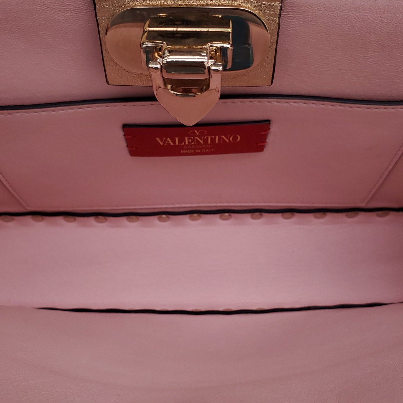 VALENTINO GOLD METALLIC CROSSBODY CLUTCH