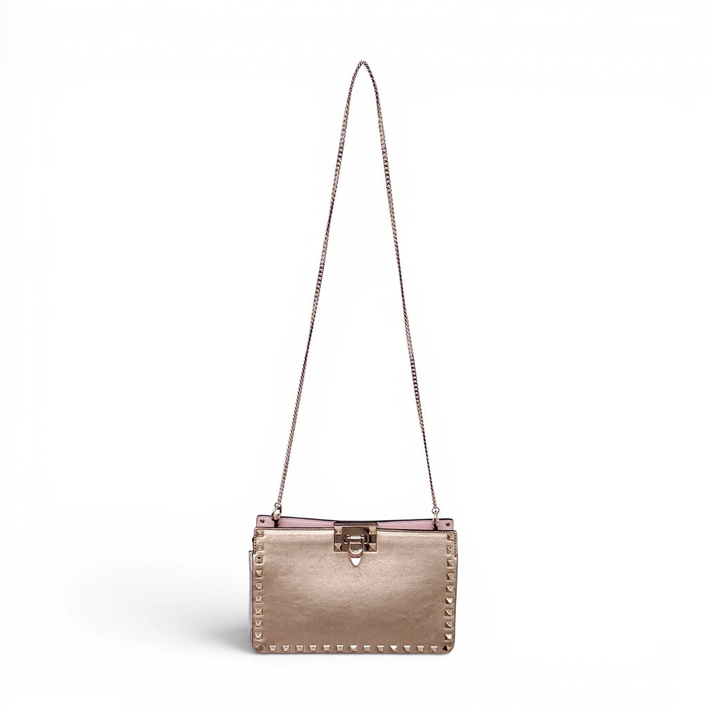 VALENTINO GOLD METALLIC CROSSBODY CLUTCH