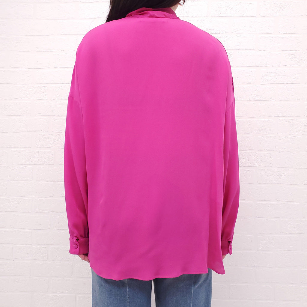 VALENTINO PINK PP COLLECTION SILK BLOUSE WITH TIE - SIZE 40