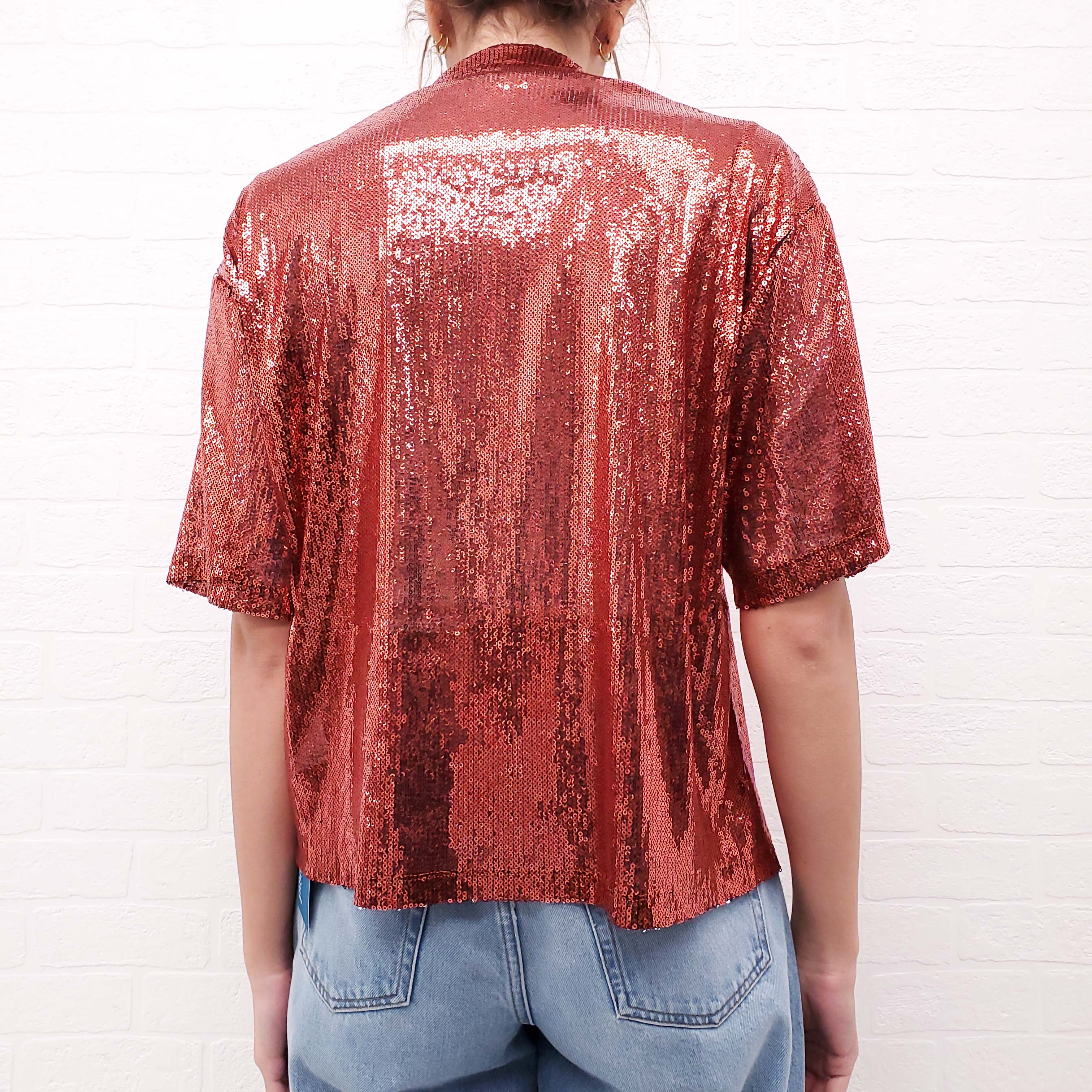 VALENTINO SEQUIN LOGO TOP - SIZE S