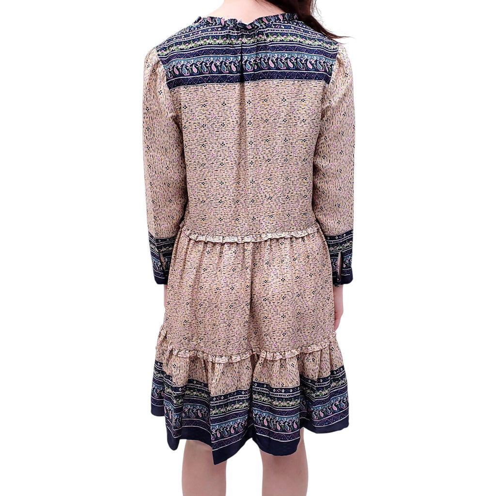 VERONICA BEARD MULTICOLOURED SILK FLORAL PRINT DRESS - SIZE 8