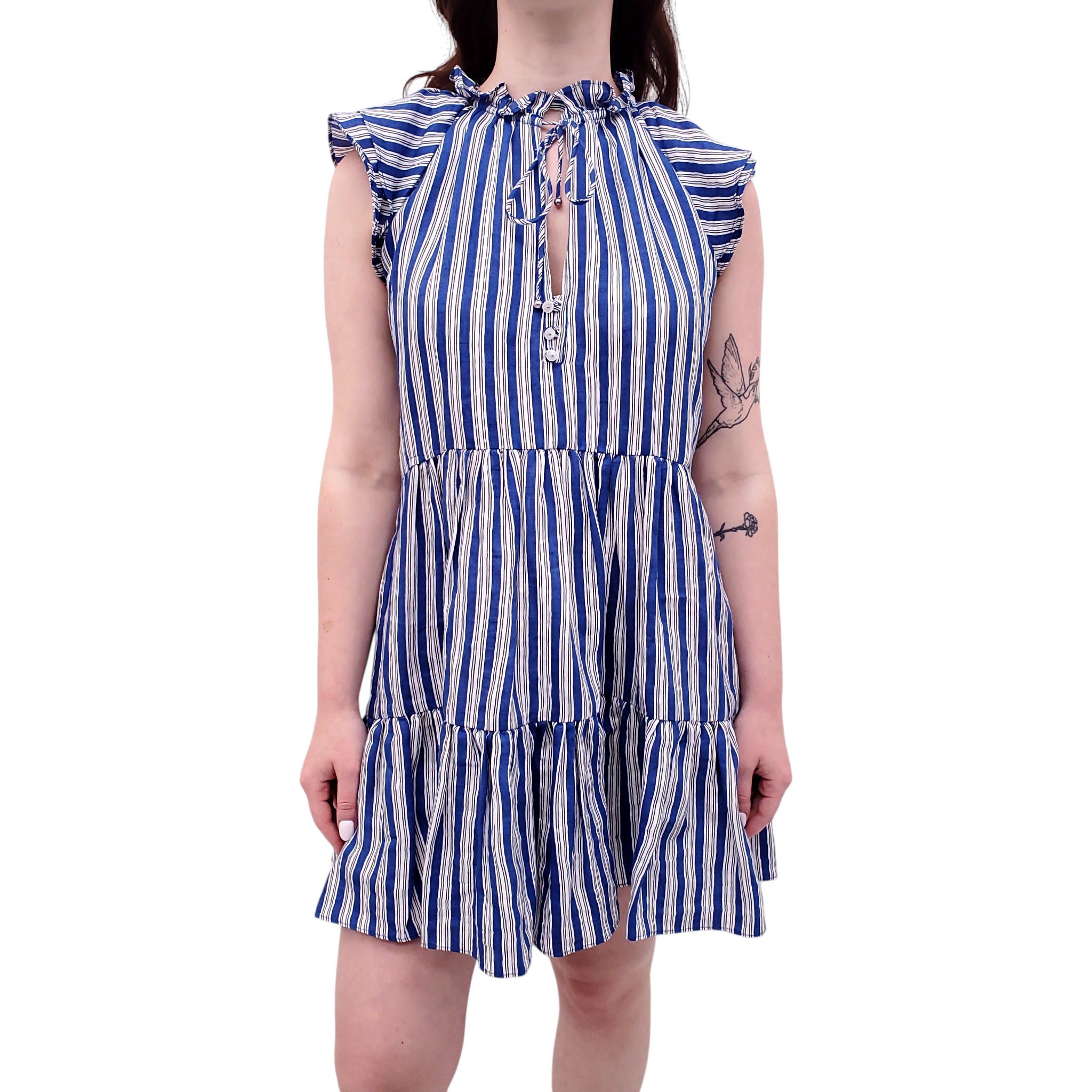 VERONICA BEARD STRIPED BABYDOLL DRESS - SIZE 6