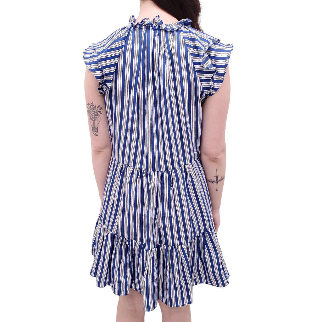 VERONICA BEARD STRIPED BABYDOLL DRESS - SIZE 6