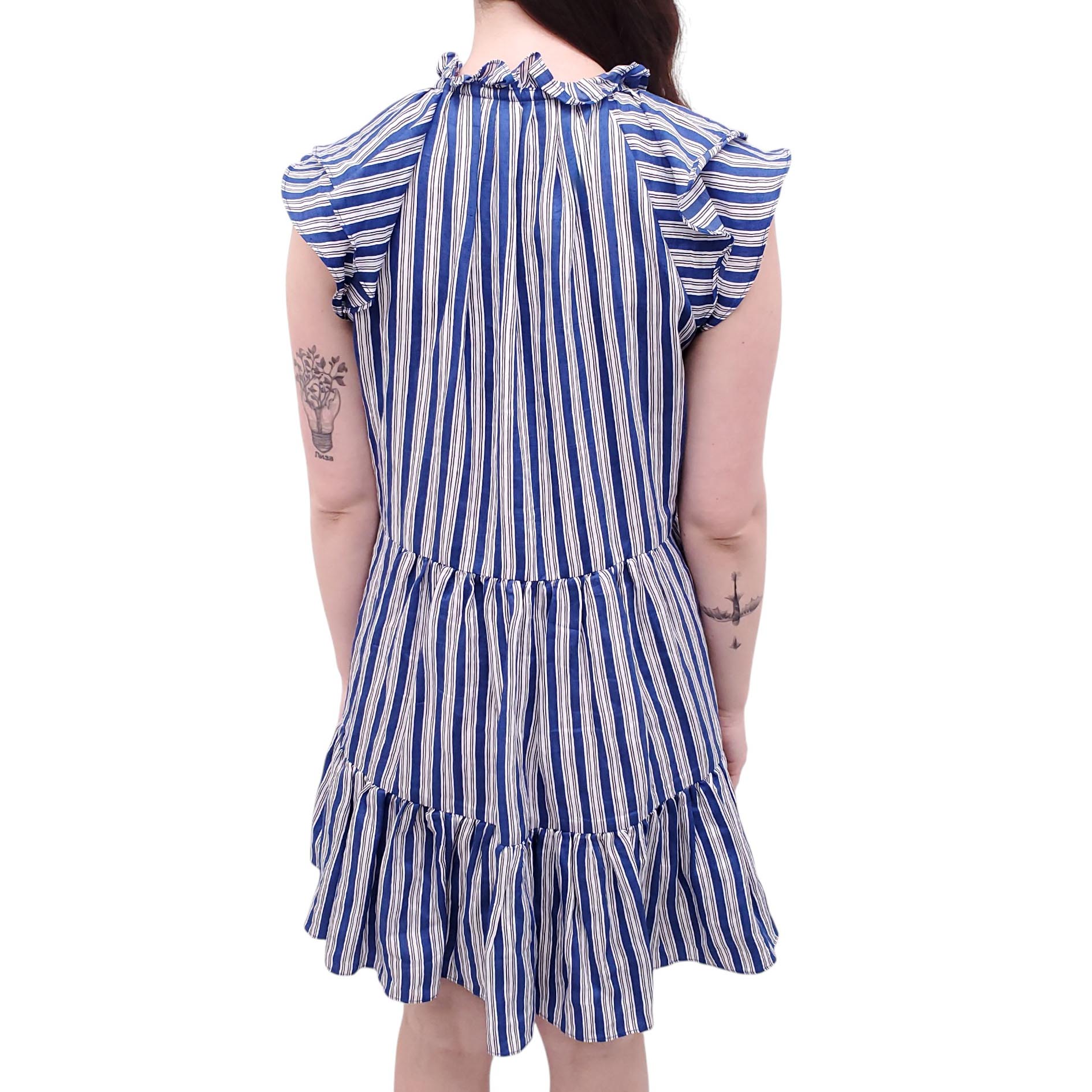 VERONICA BEARD STRIPED BABYDOLL DRESS - SIZE 6