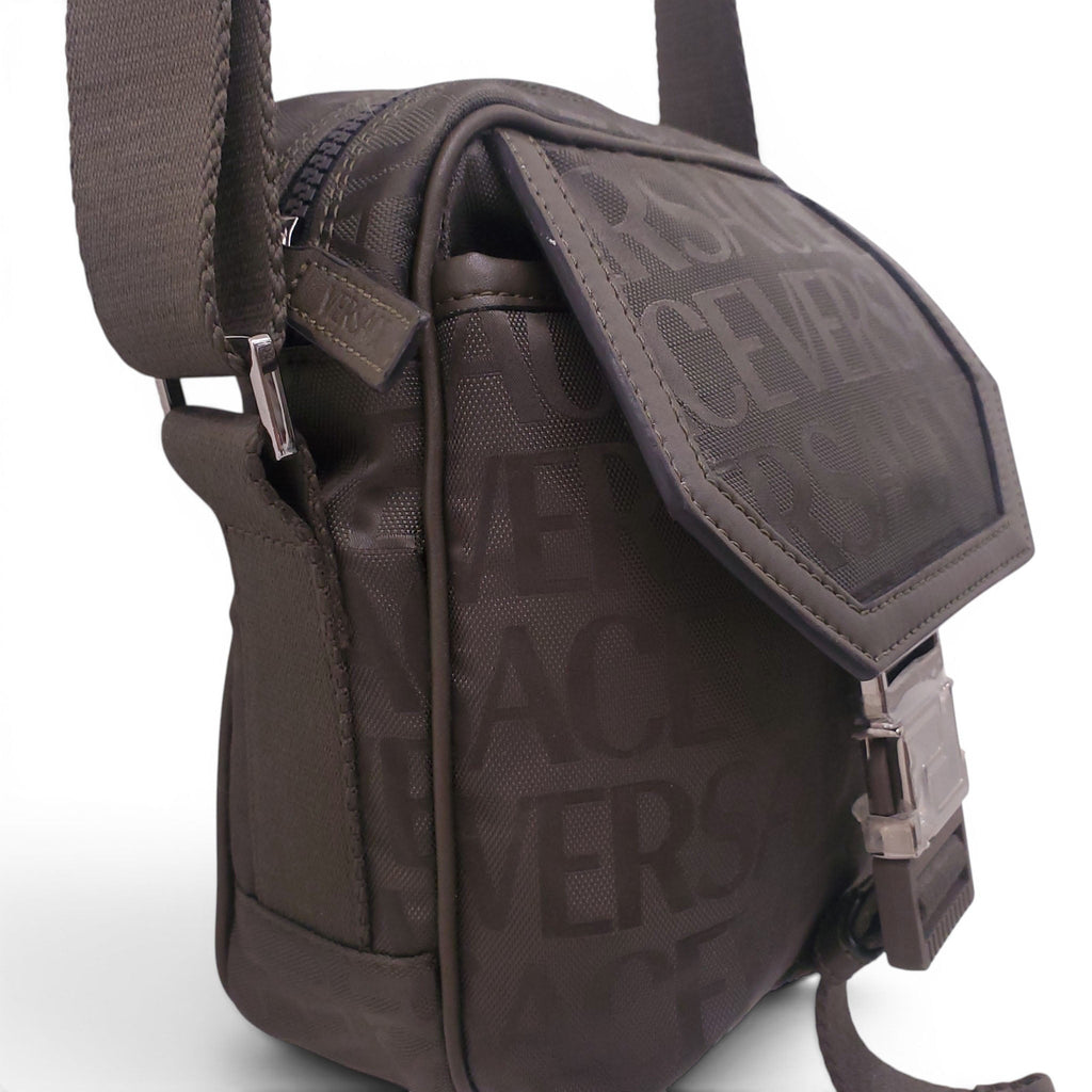 VERSACE GREEN MONOGRAM CROSSBODY BAG