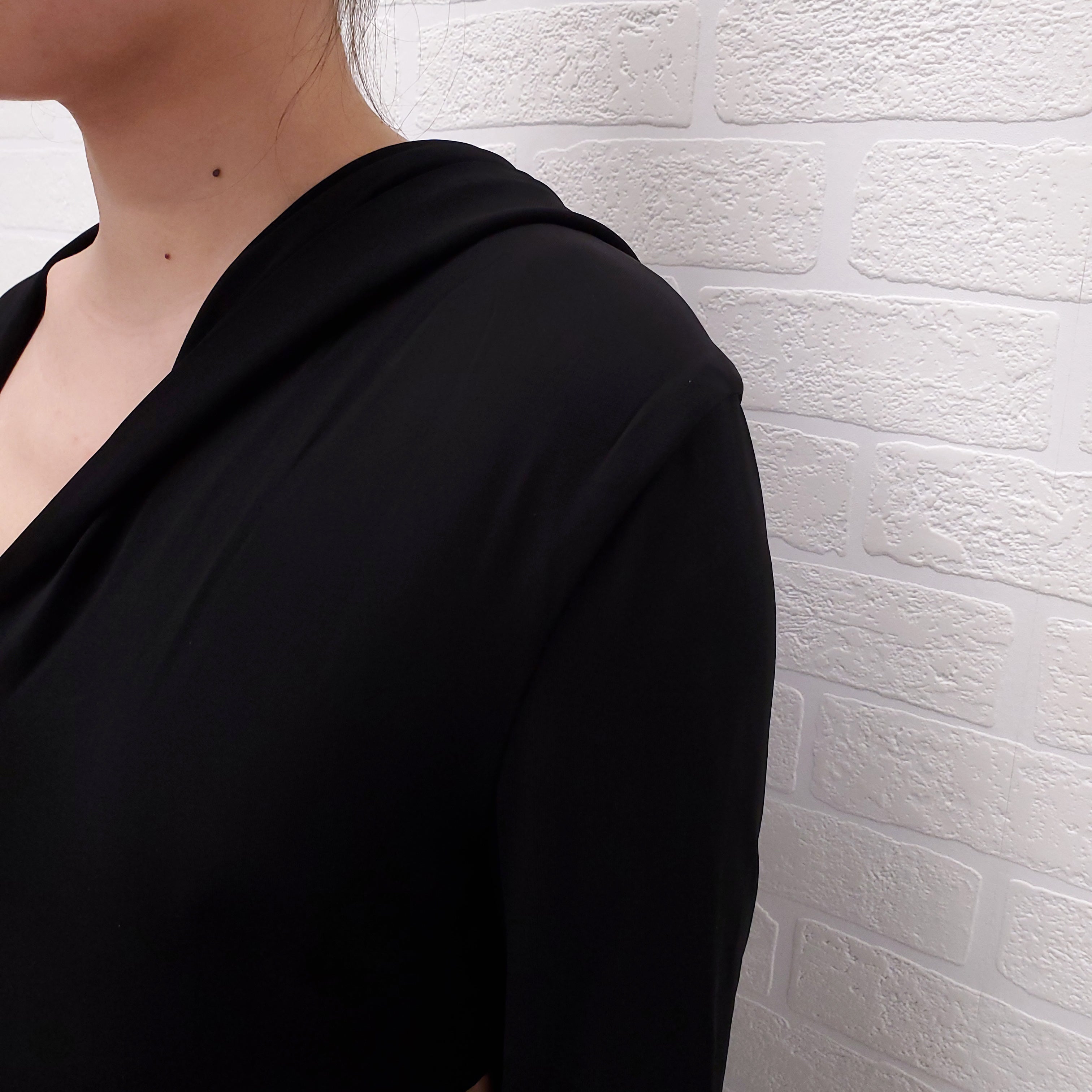 VERSACE HOODED DRESS WITH CUTOUT DETAIL - SIZE 44