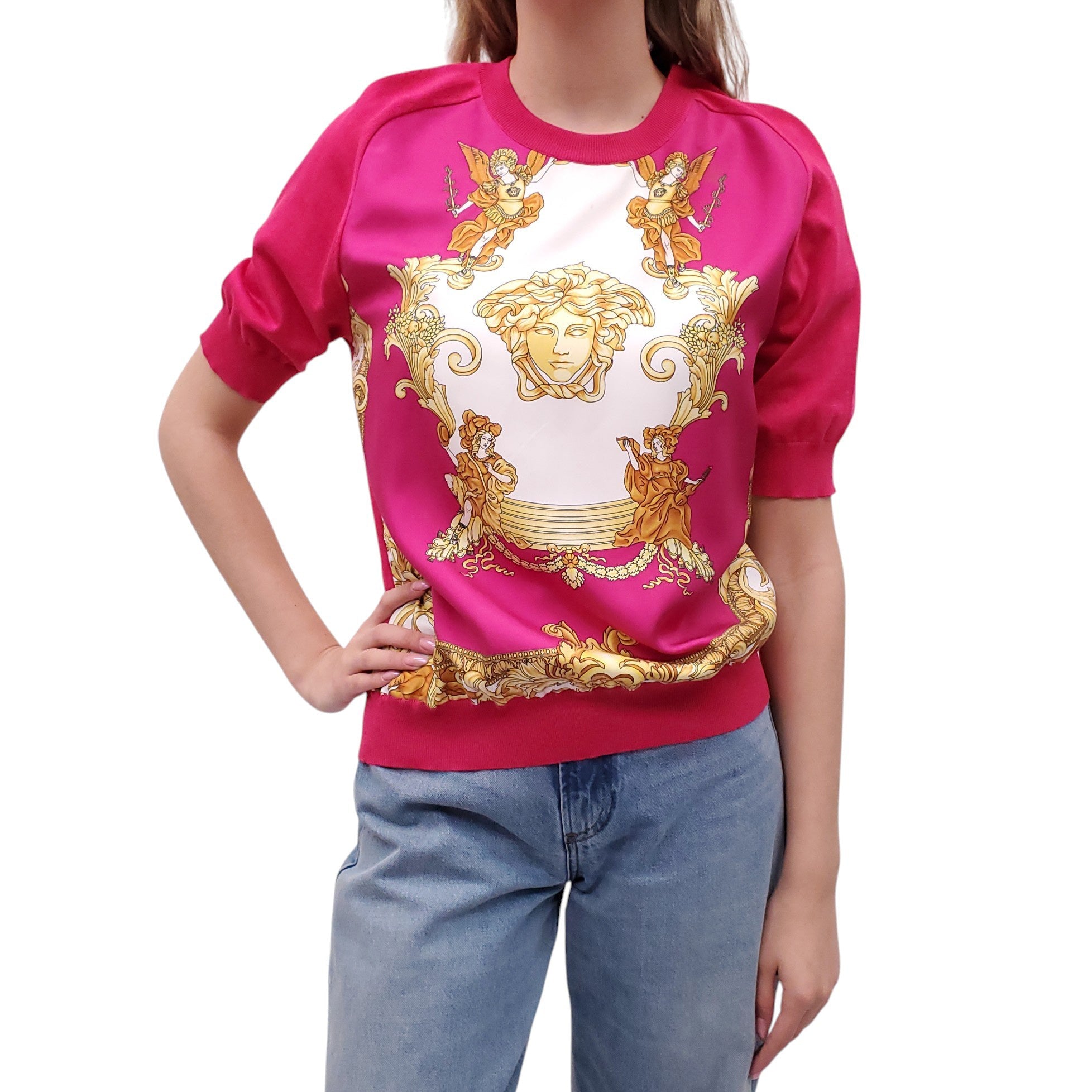 VERSACE PINK MEDUSA SWEATER - SIZE M