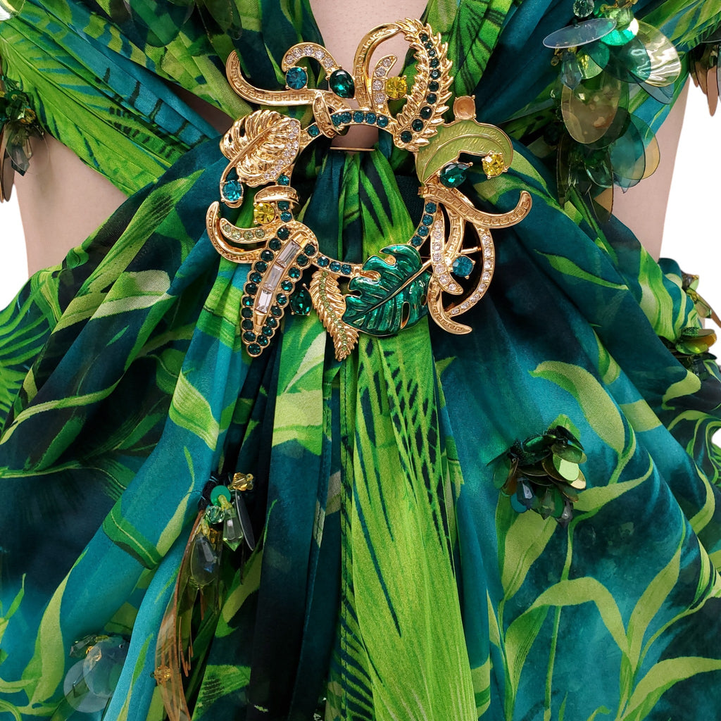 VERSACE RUNWAY SS20 JUNGLE PRINT GOWN - SIZE 38