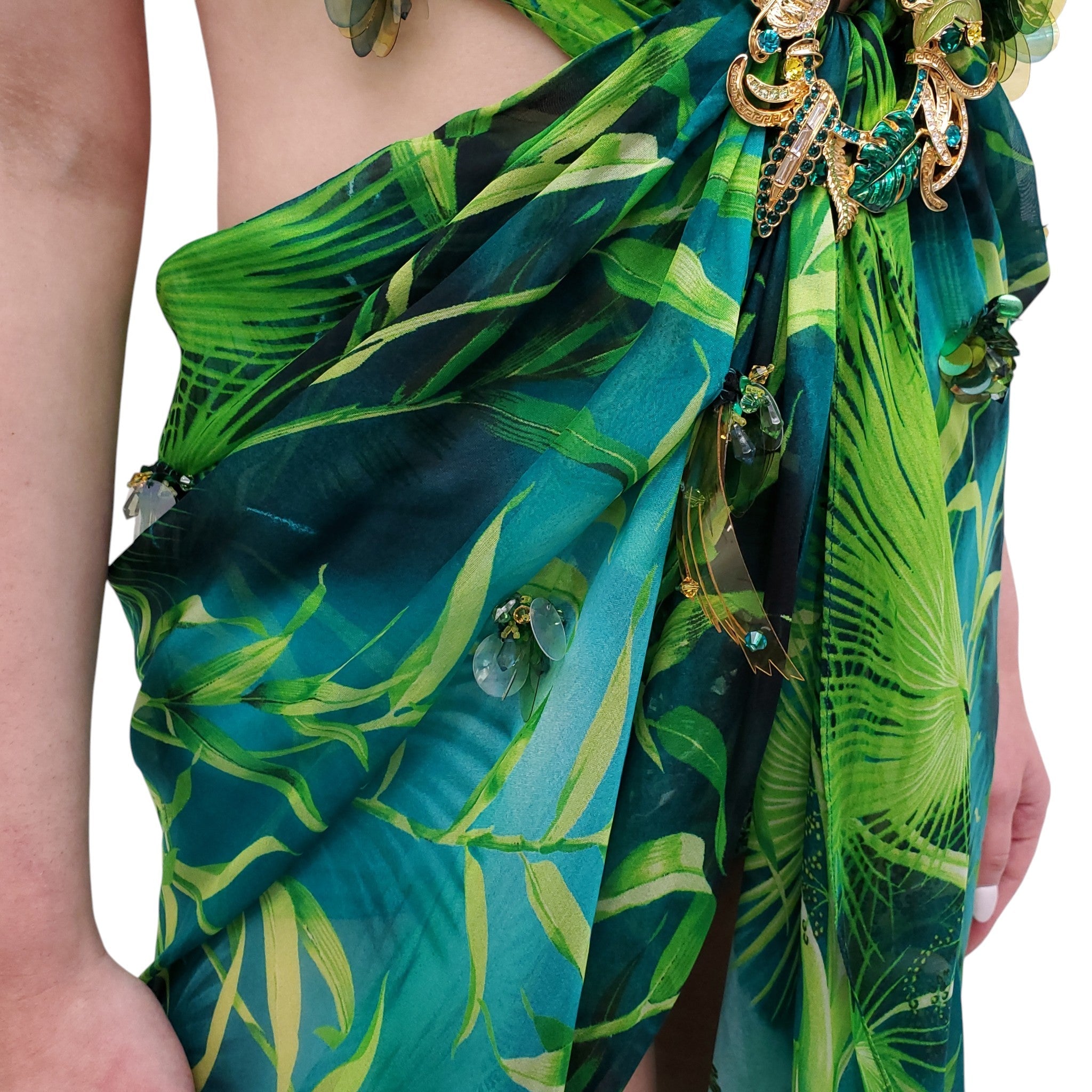 VERSACE RUNWAY SS20 JUNGLE PRINT GOWN - SIZE 38