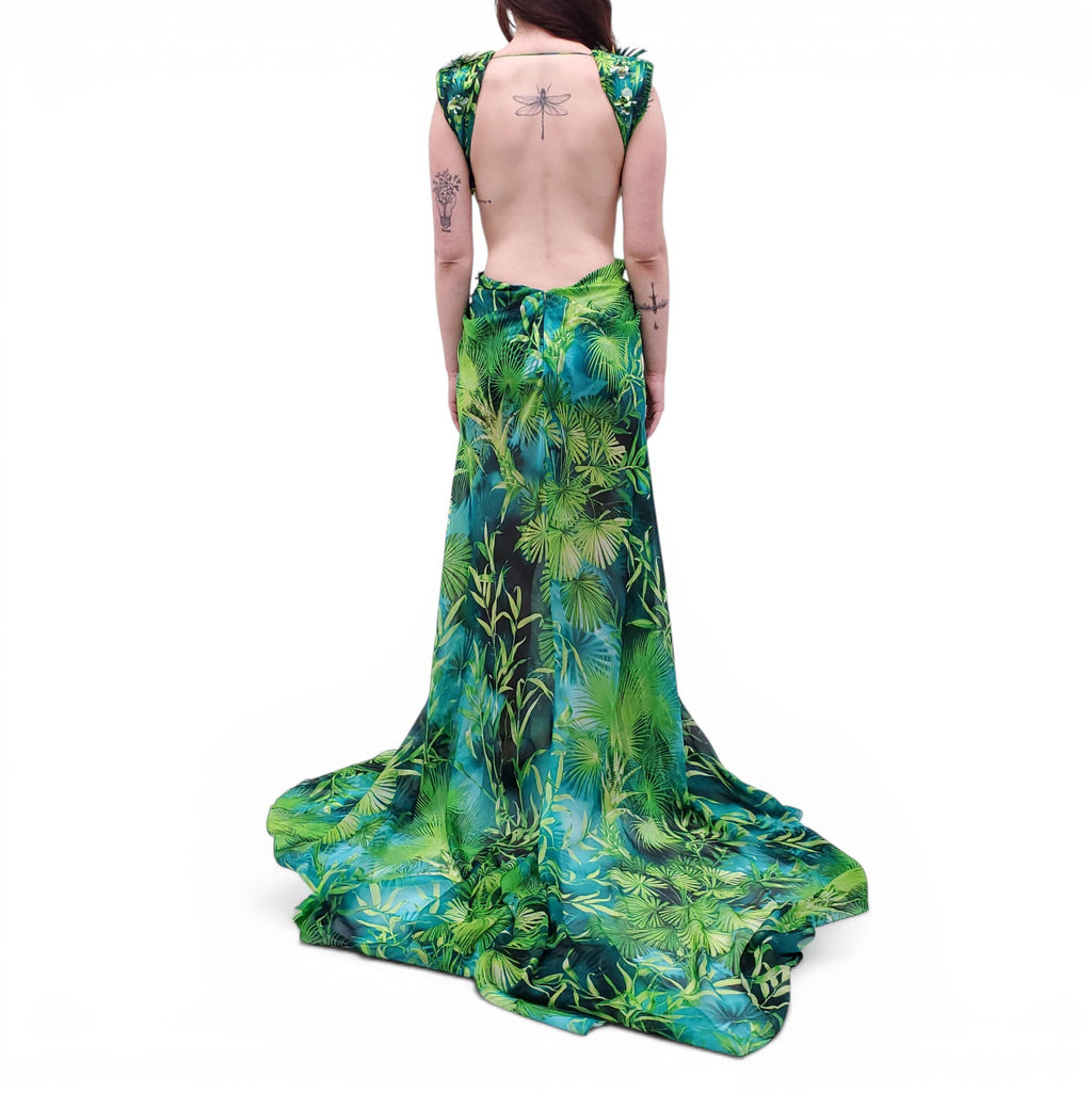 VERSACE RUNWAY SS20 JUNGLE PRINT GOWN - SIZE 38