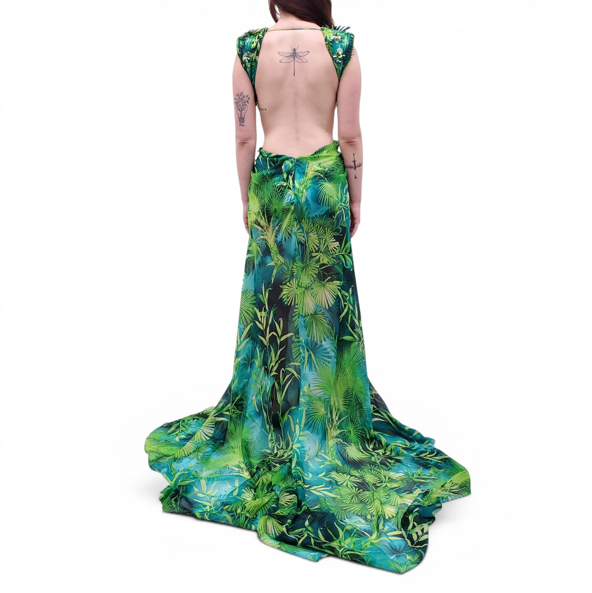 VERSACE RUNWAY SS20 JUNGLE PRINT GOWN - SIZE 38