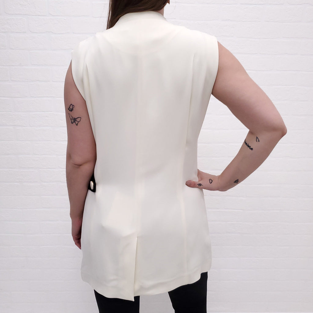 VICTORIA BECKHAM CREAM VEST - SIZE 10
