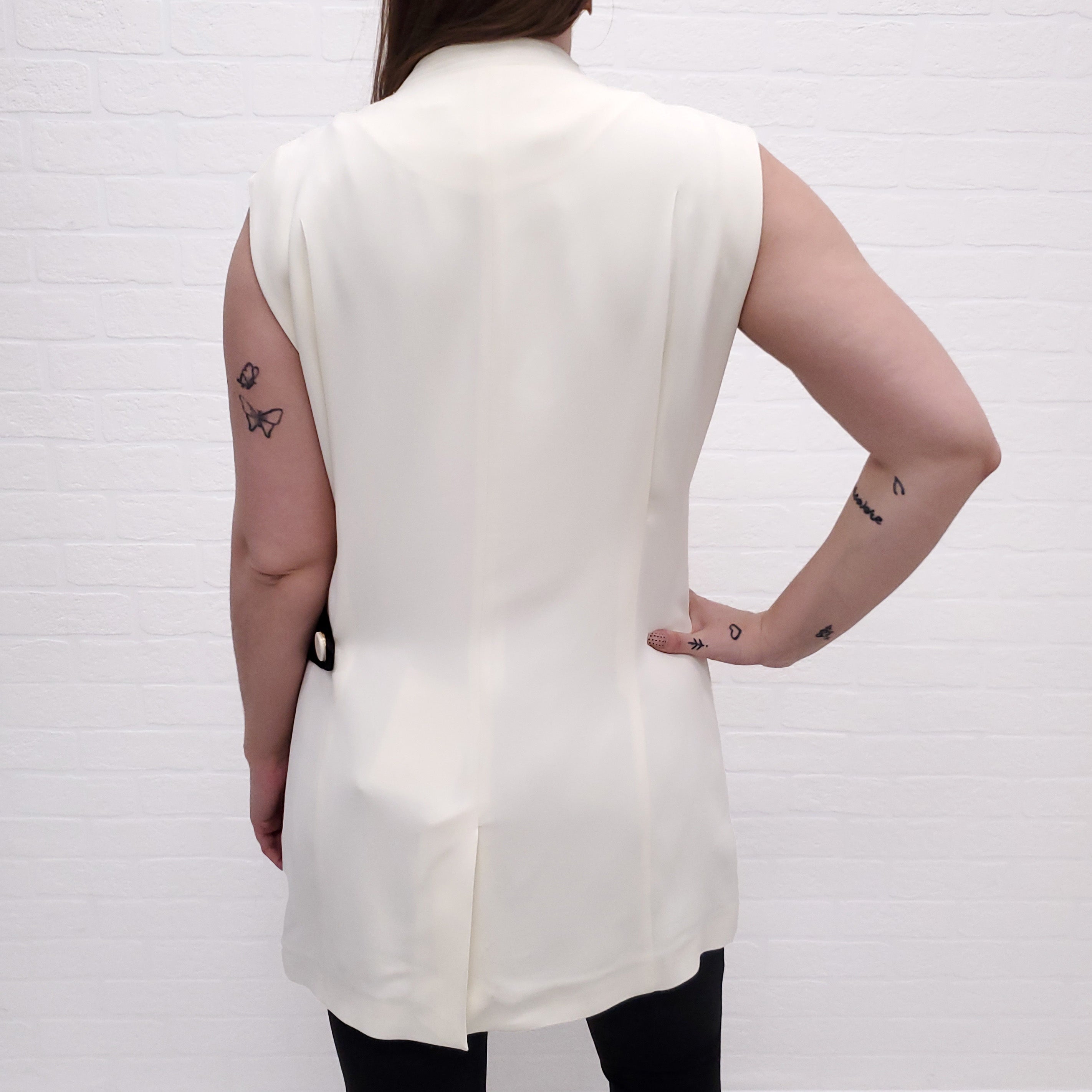 VICTORIA BECKHAM CREAM VEST - SIZE 10