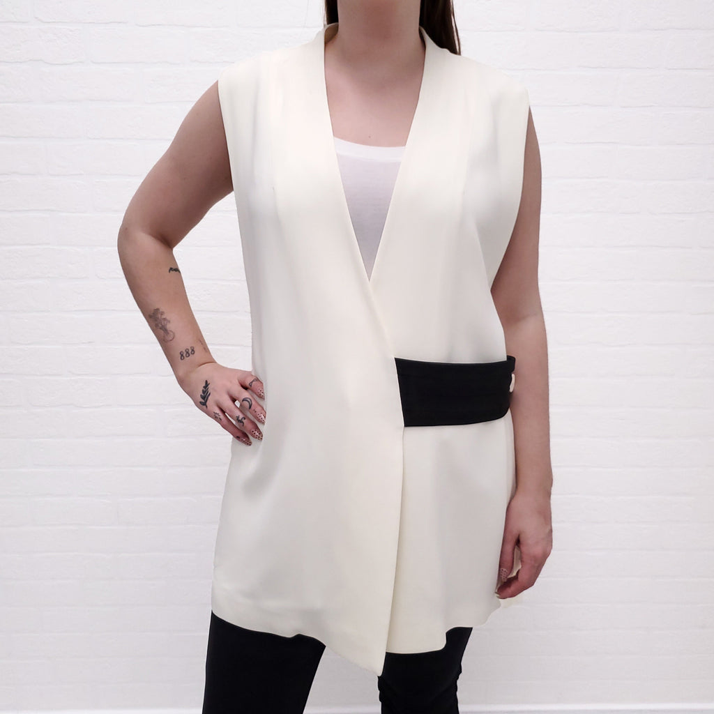 VICTORIA BECKHAM CREAM VEST - SIZE 10