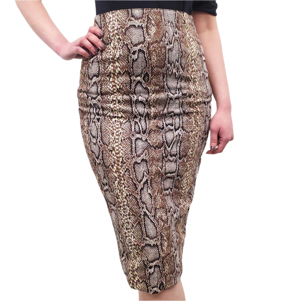VICTORIA BECKHAM SNAKESKIN PATTERNED SKIRT - SIZE 2