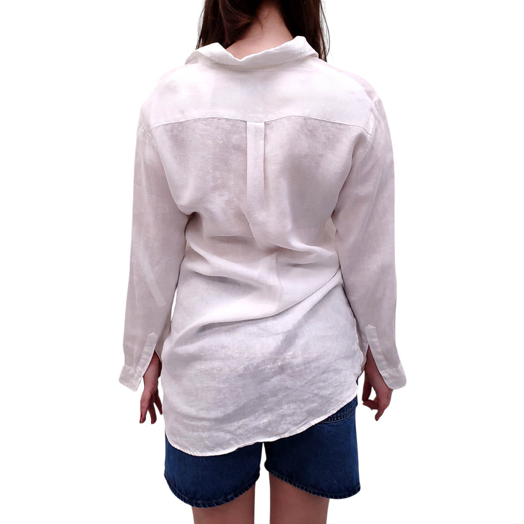 VILEBREQUIN WHITE LINEN COVER UP SHIRT - SIZE S