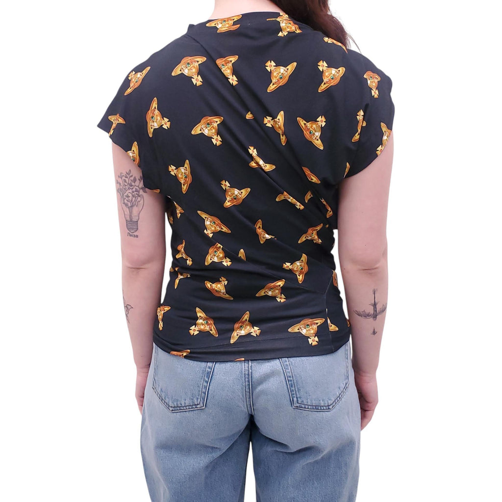 VIVIENNE WESTWOOD MIDNIGHT BLUE LOGO T-SHIRT - SIZE L