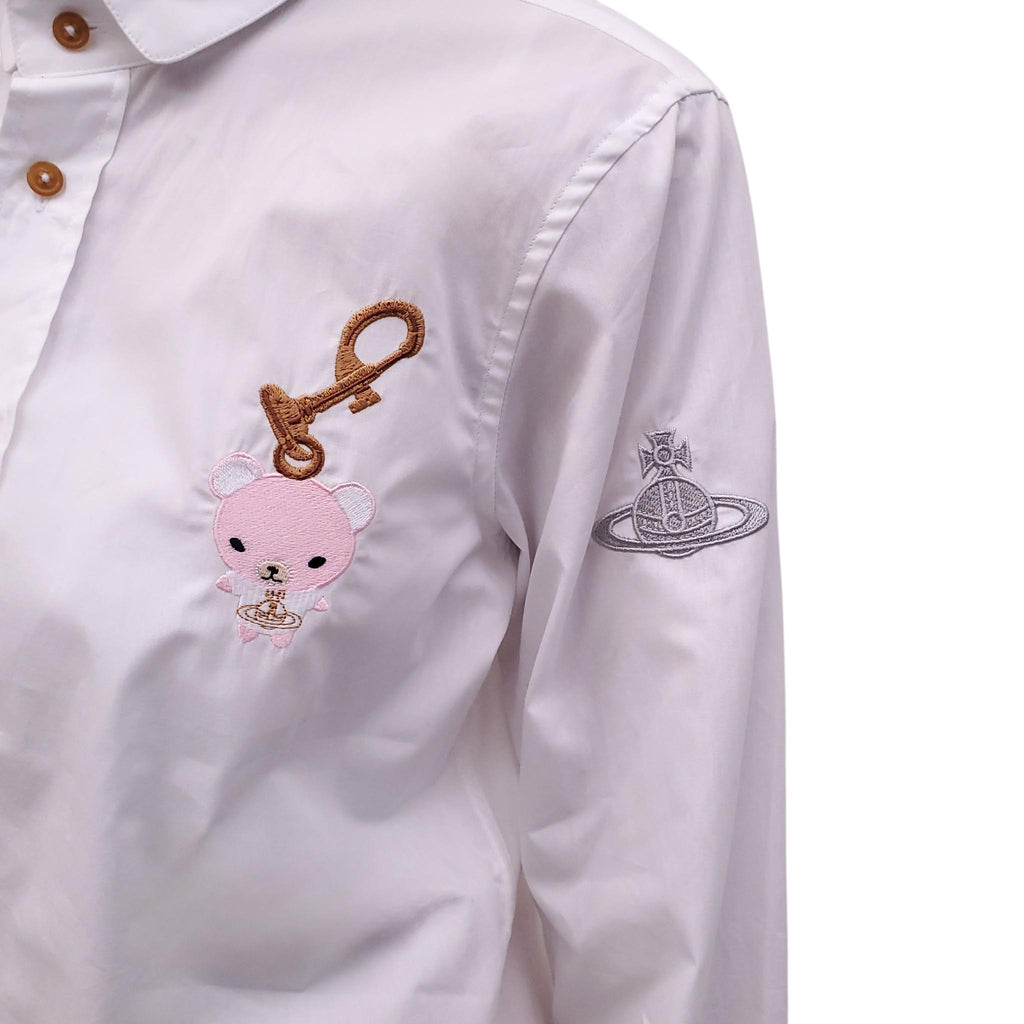 VIVIENNE WESTWOOD WHITE EMBROIDERED SHIRT - MEN'S SIZE S