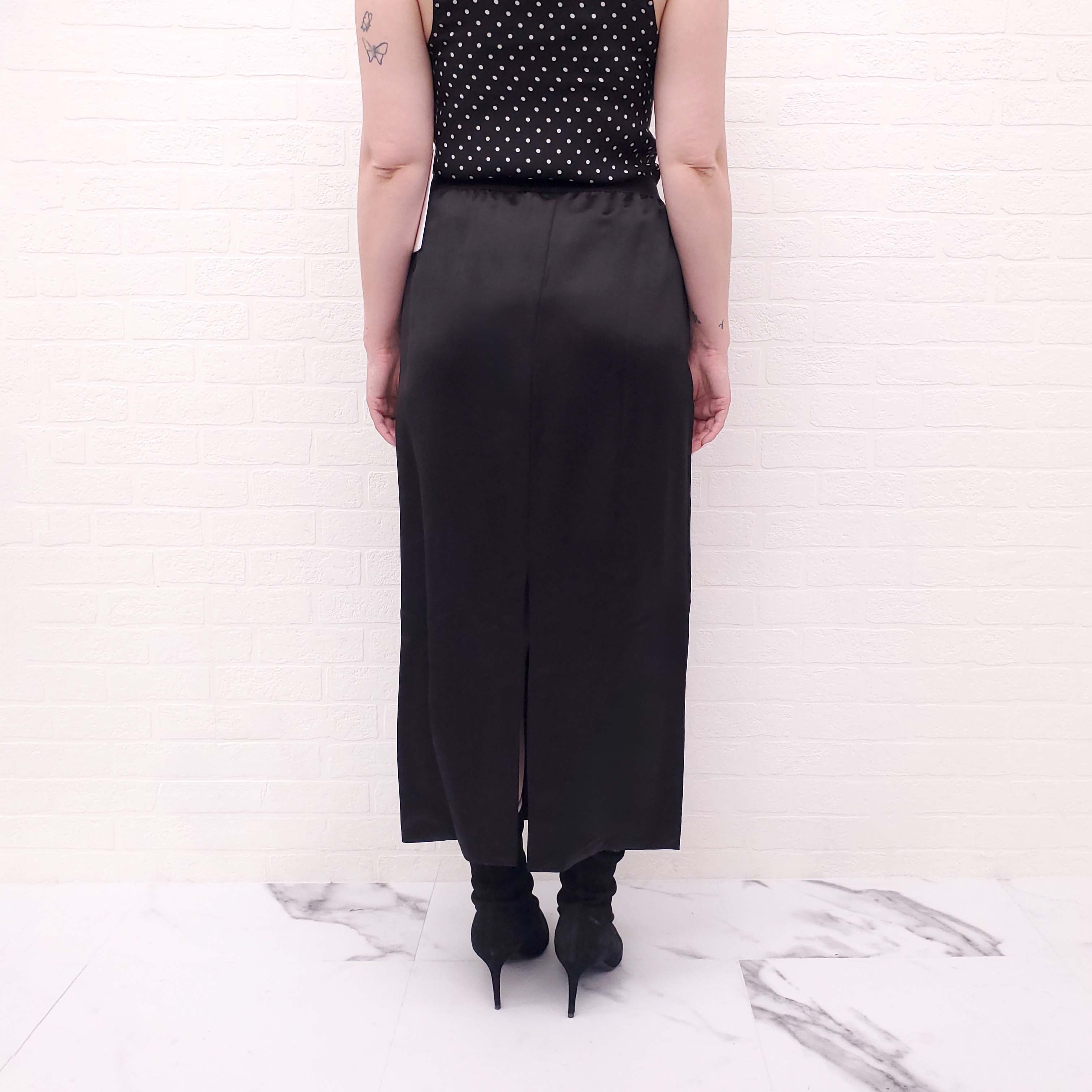 WARDROBE.NYC SILK BLACK SILK SKIRT - SIZE M