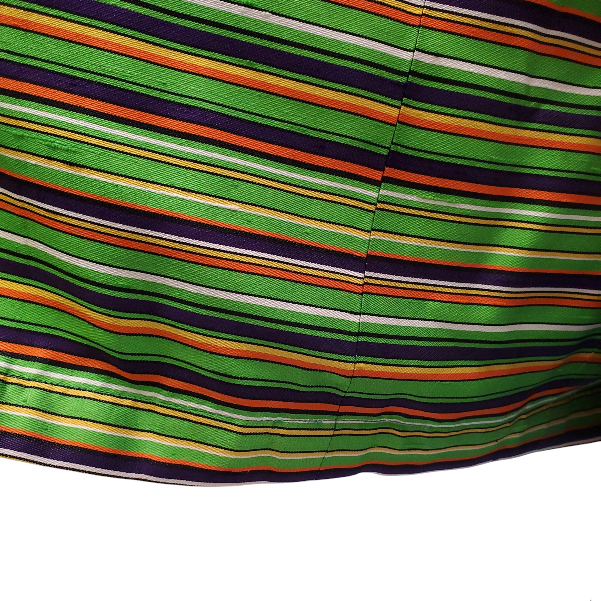 YVES SAINT LAURENT RIVE GAUCHE GREEN SATIN STRIPED BLAZER - SIZE M