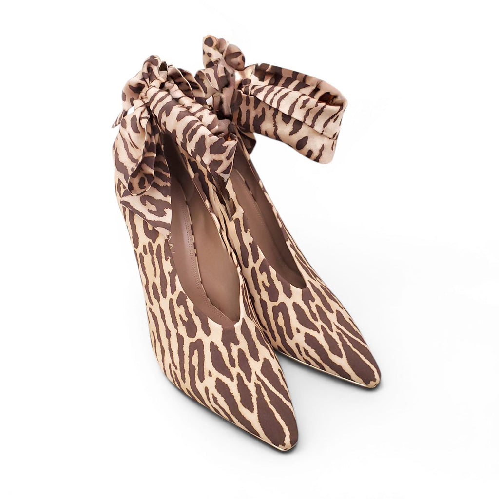 ZIMMERMANN LEOPARD HEELS WITH TIE-UP DETAIL - SIZE 40