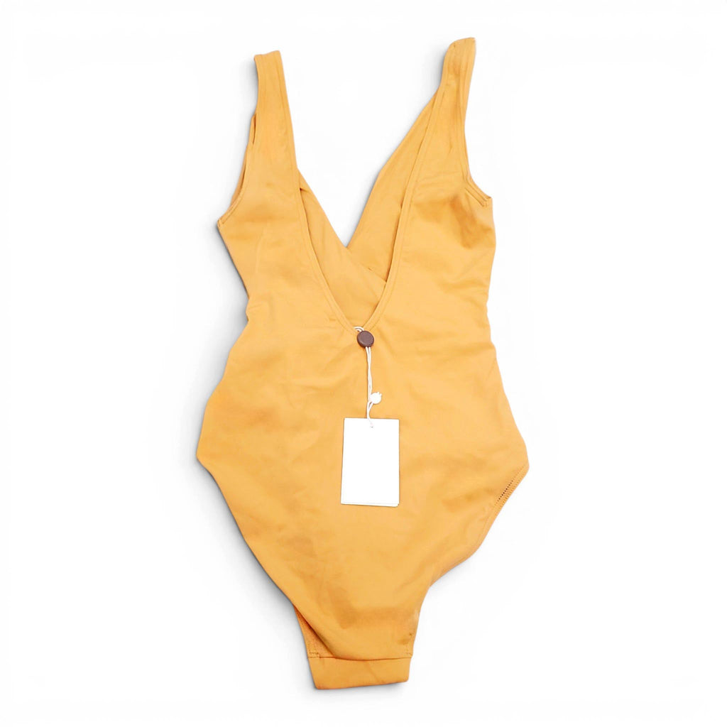 ZIMMERMANN MUSTARD 'SEPARATES SCULPT WRAP TIE' ONE-PIECE SWIMSUIT - SIZE 0 (US 4)