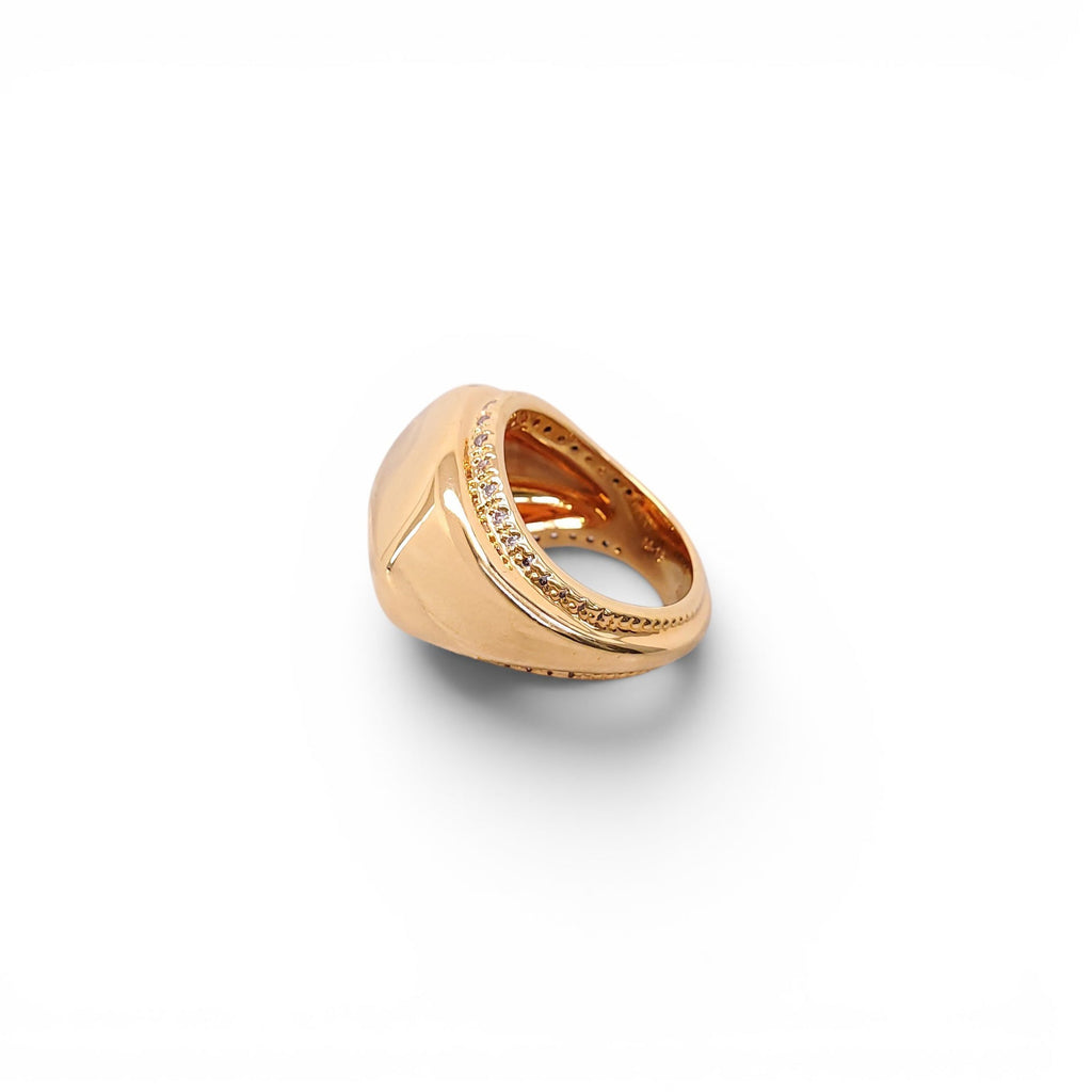 ZIMMERMANN PEBBLE 20K CUBIC ZIRCONIA RING - SIZE 7.75