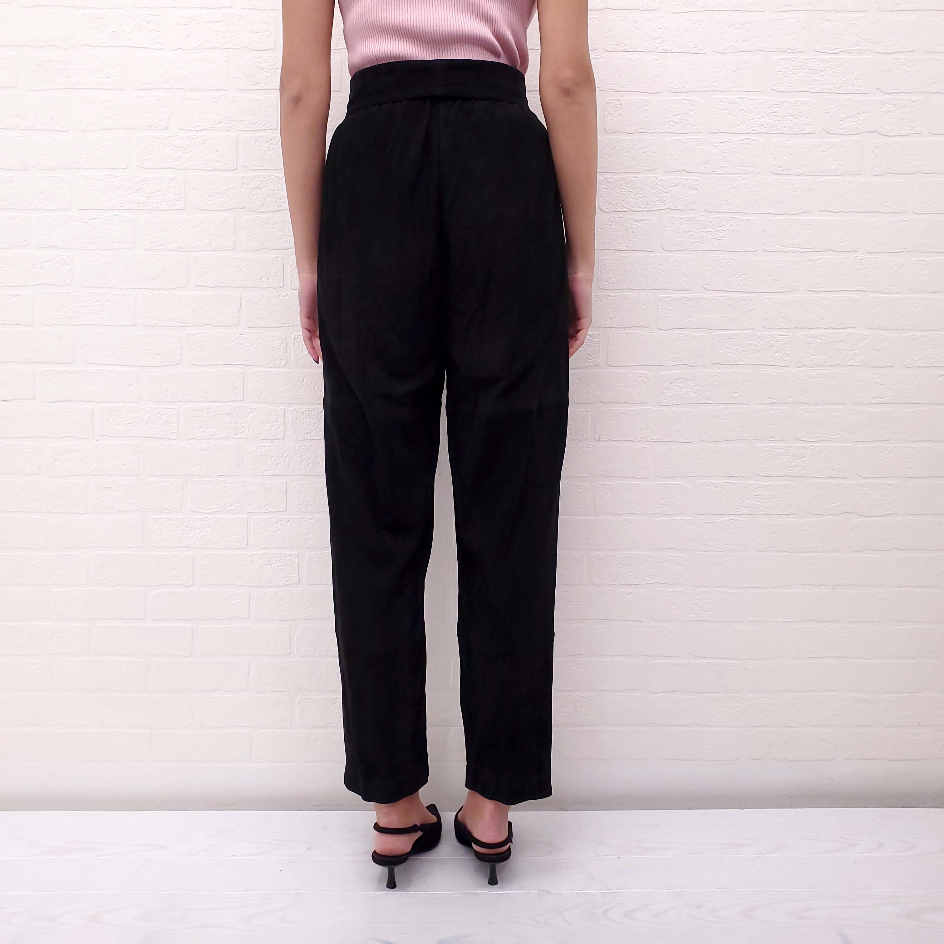 ZIMMERMANN SUEDE LEATHER HIGH-RISE WAIST PANTS WITH BELT - SIZE 1