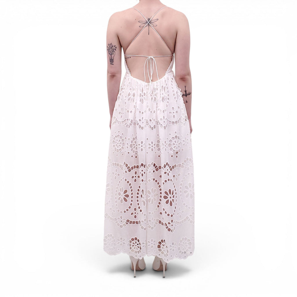 ZIMMERMANN WHITE EYELET MAXI DRESS - SIZE 1 (US 6)