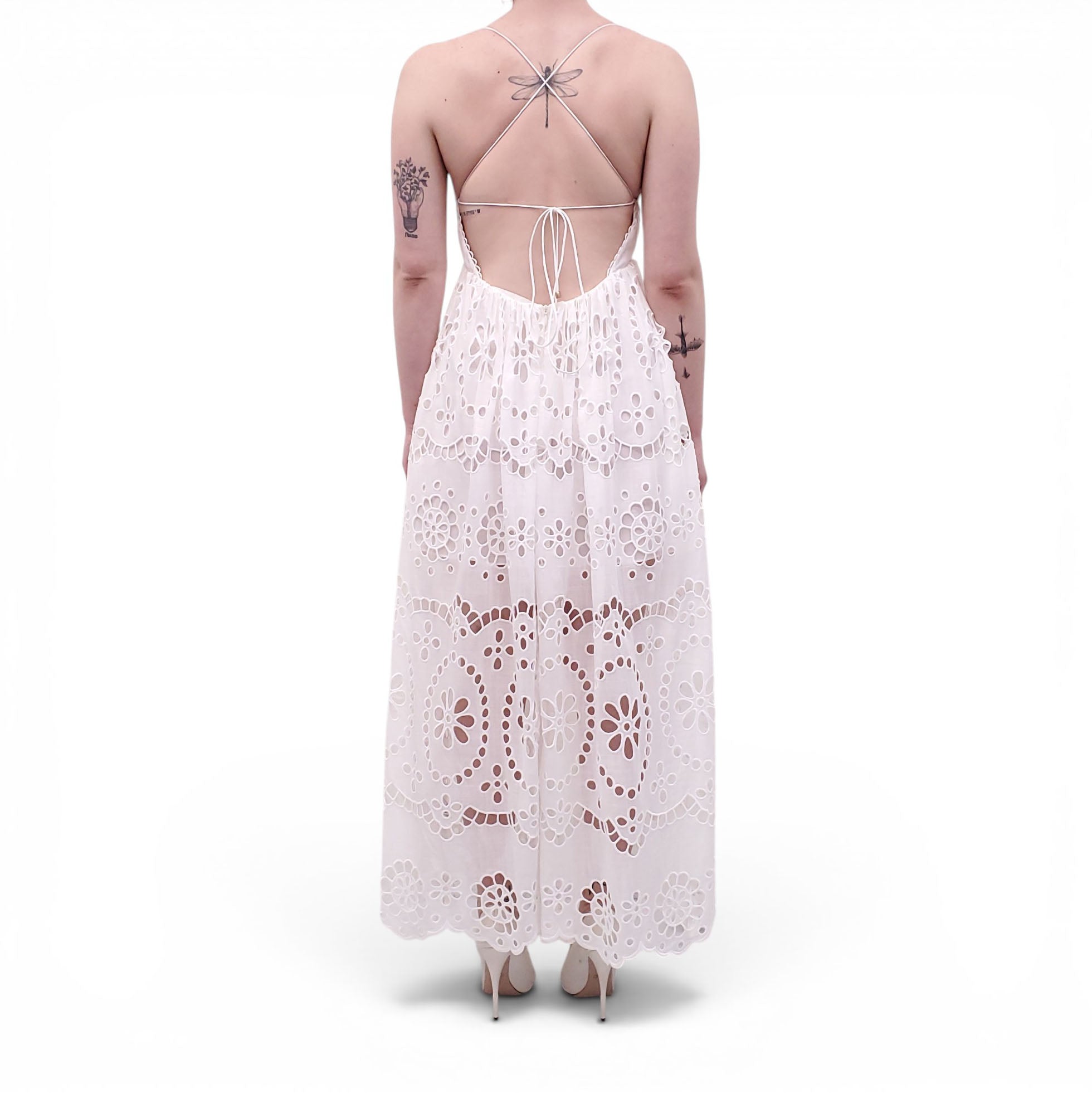 ZIMMERMANN WHITE EYELET MAXI DRESS - SIZE 1 (US 6)