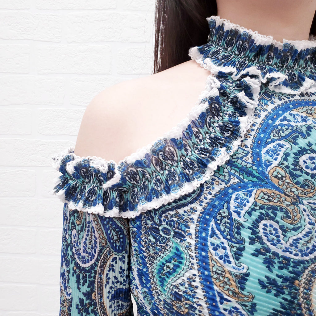 ZIMMERMANN 'MONCUR RUFFLE NECK BODICE TOP' - SIZE 2/M