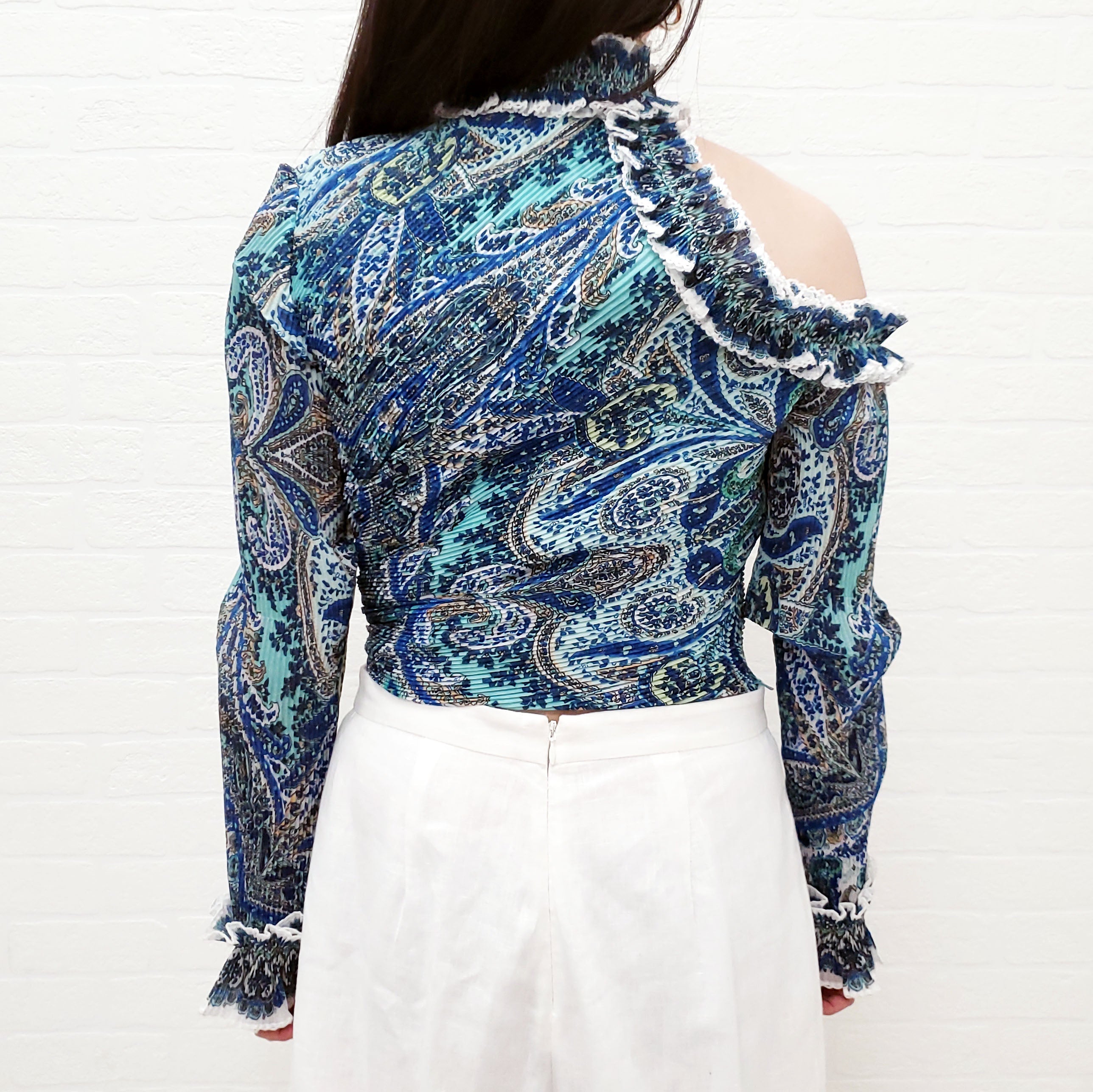 ZIMMERMANN 'MONCUR RUFFLE NECK BODICE TOP' - SIZE 3/L