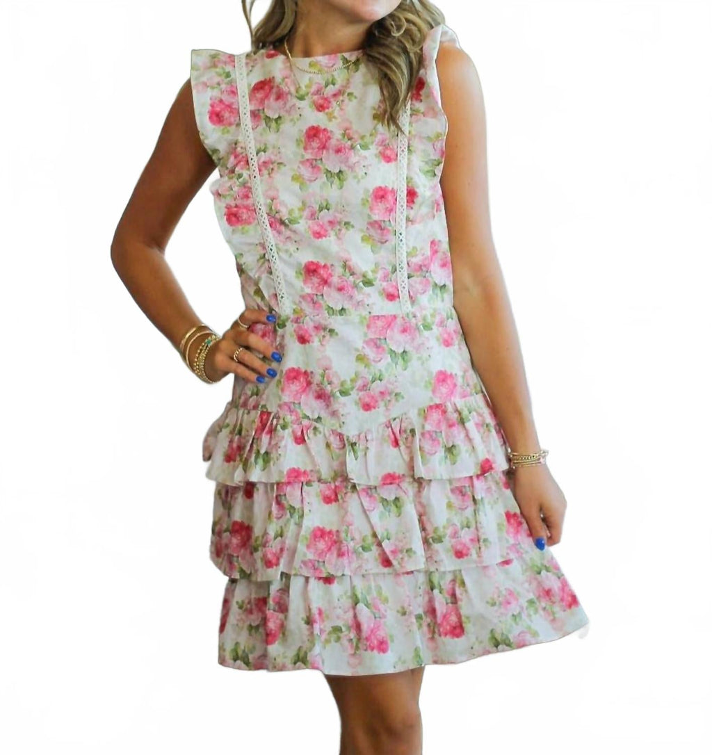 Garden Mini Dress In Rose  Pink