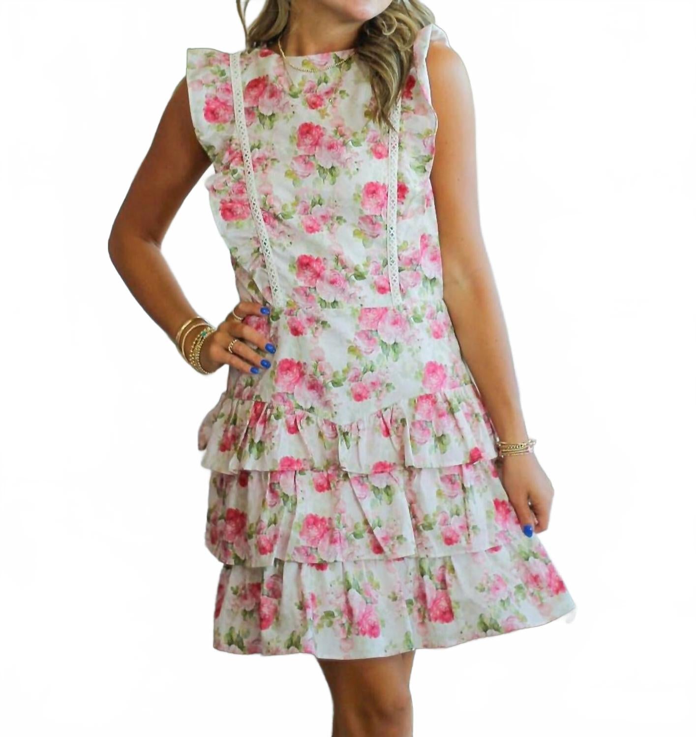 Garden Mini Dress In Rose  Pink