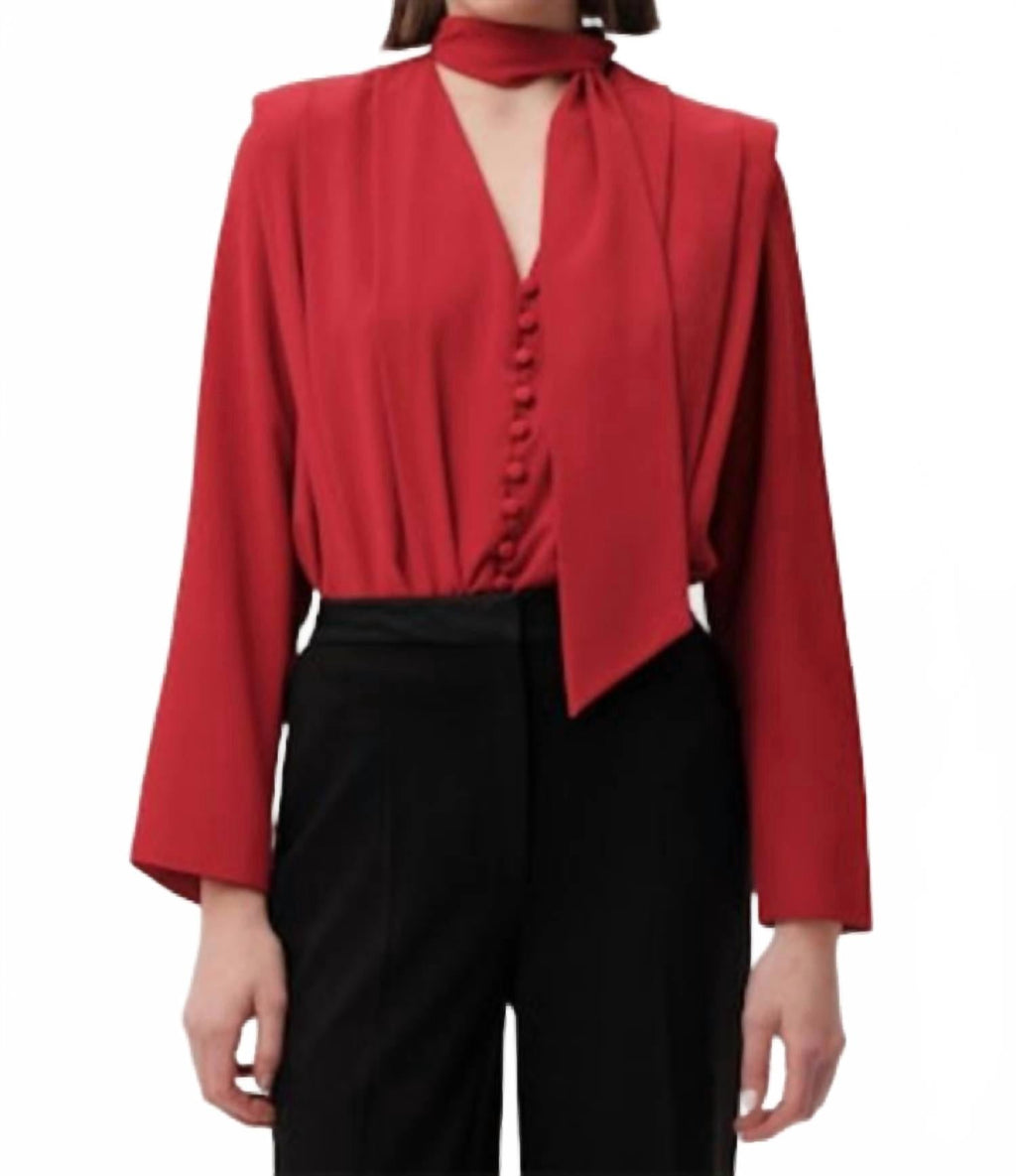 Sandy Long Sleeve Blouse In Red