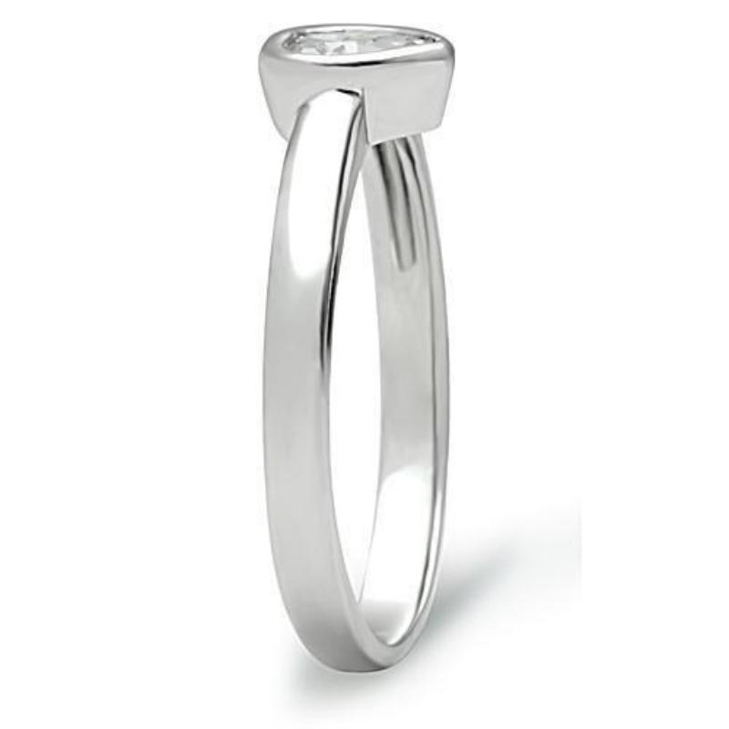 Rhodium Brass Ring with AAA Grade CZ in Clear