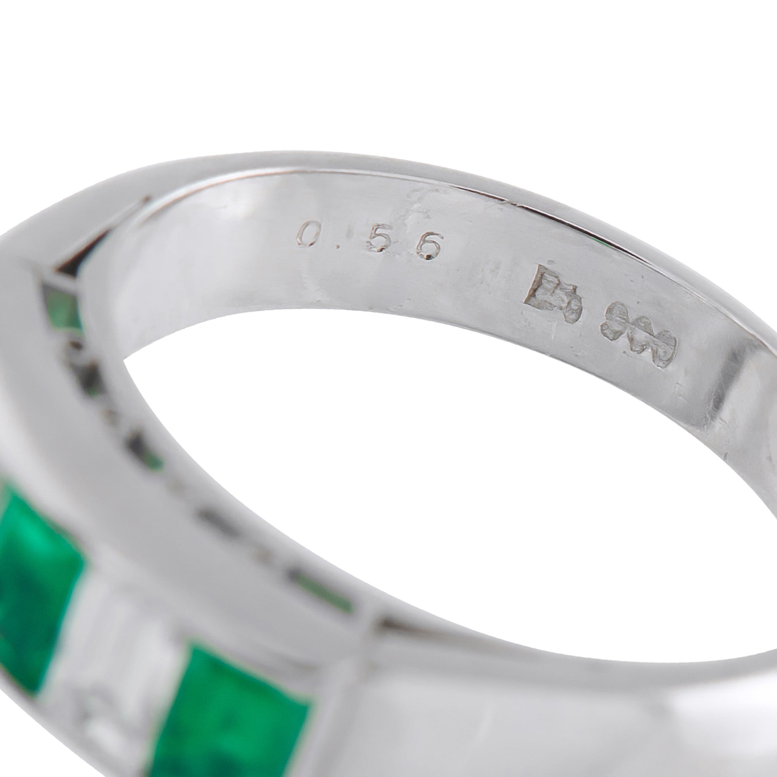 LB Exclusive Platinum 0.45ct Diamond and Emerald Ring MF02-041026