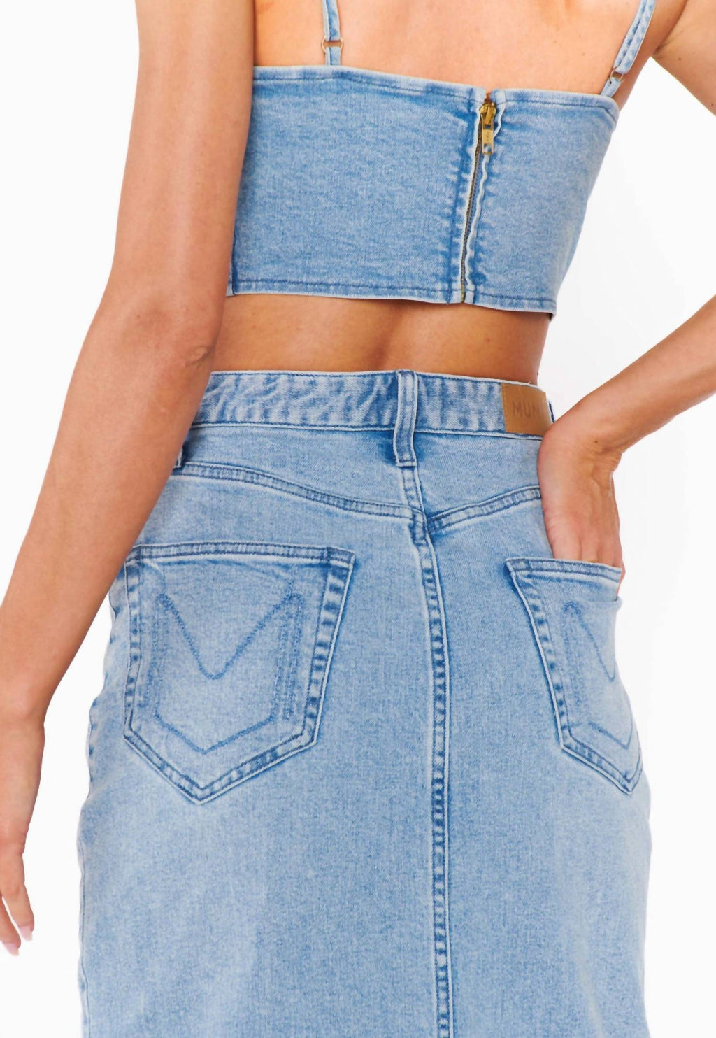 Mcentire Maxi Skirt In Stone Blue