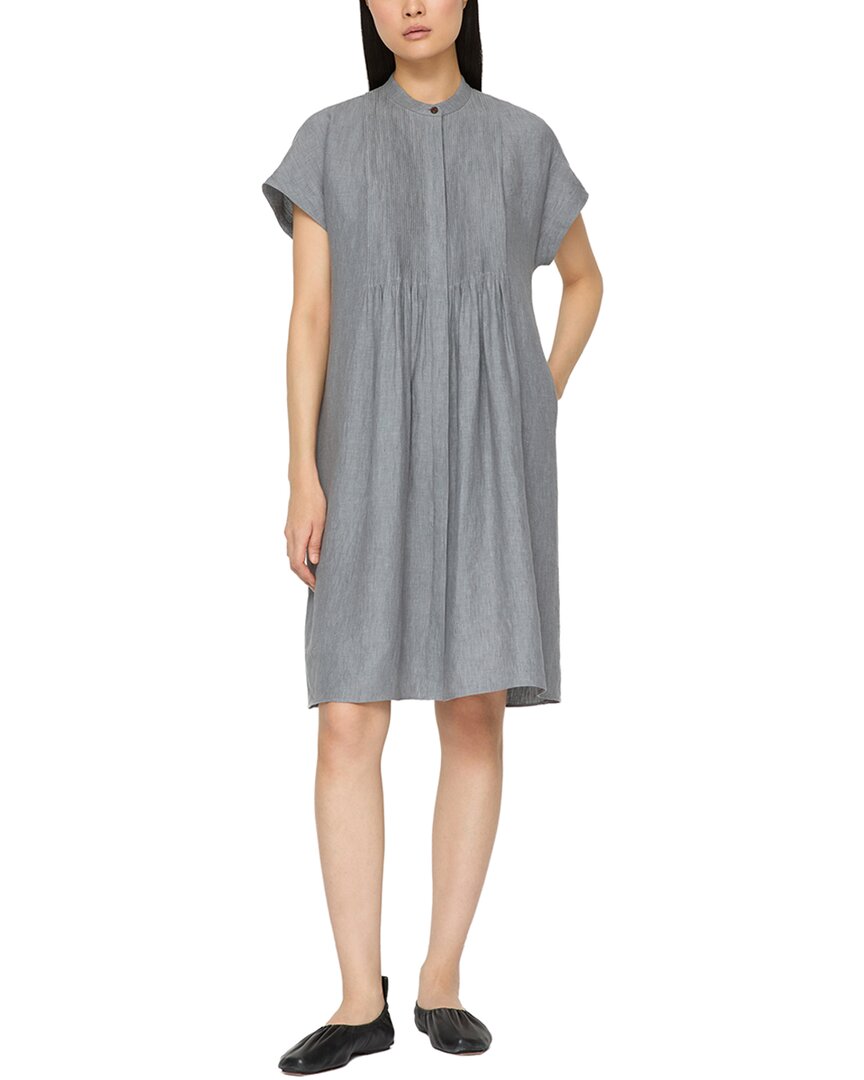 Lafayette 148 New York Petite Pintuck Bib Linen Blouse