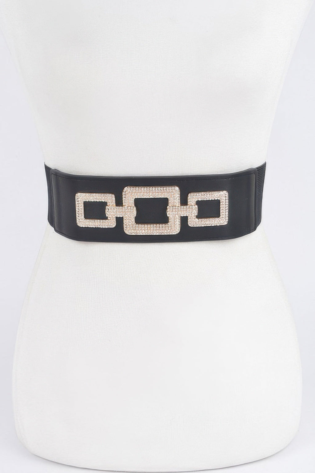 Rhinestone Link Plus Size Elastic Belt