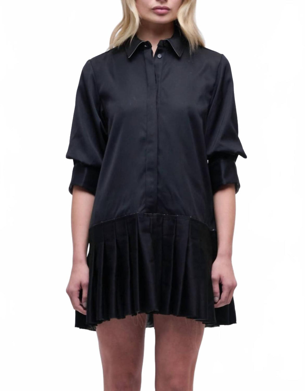 Regina Short Sleeve Mini Dress In Black Multi