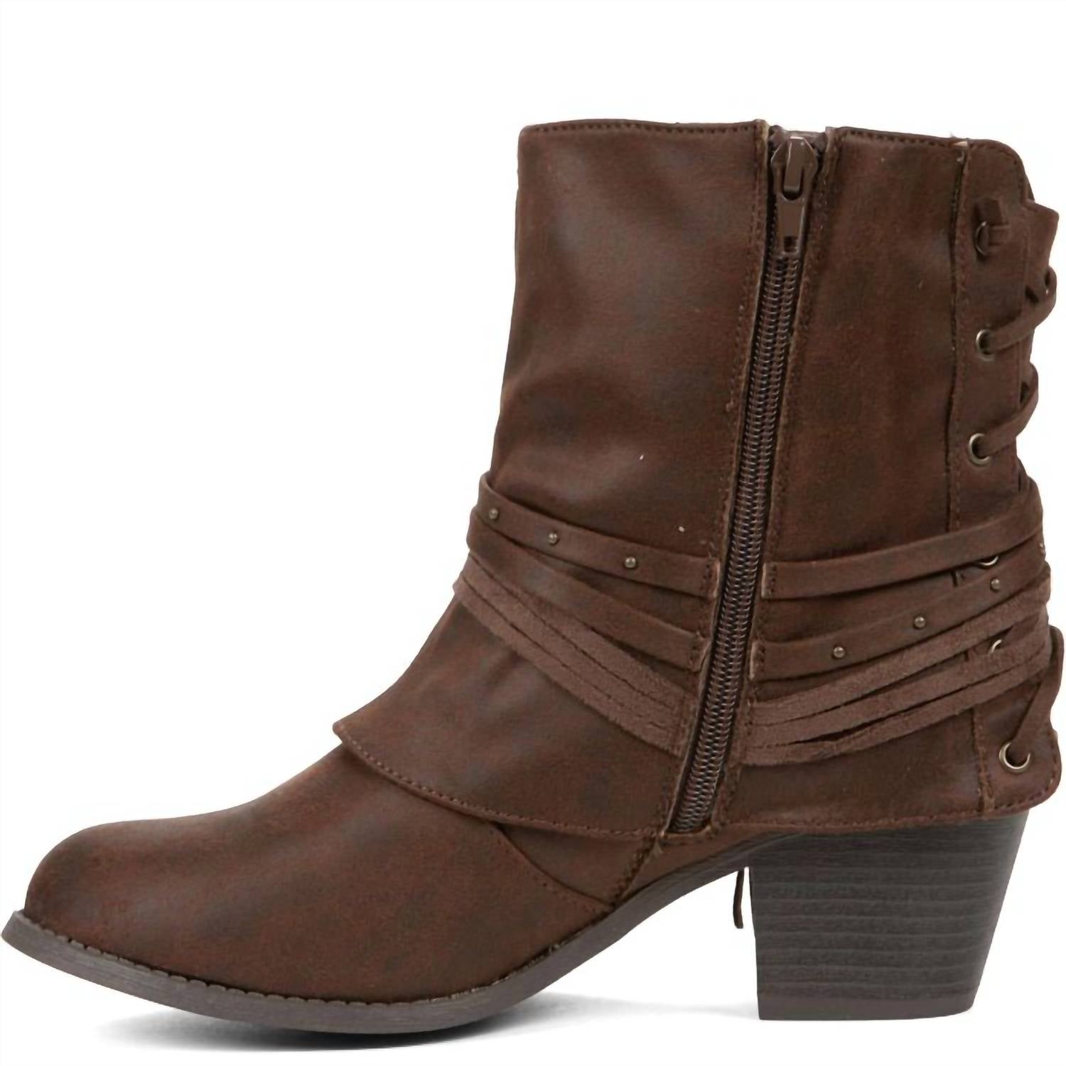 Women's Petra Boots In Dark Brown Distressed Suedelike