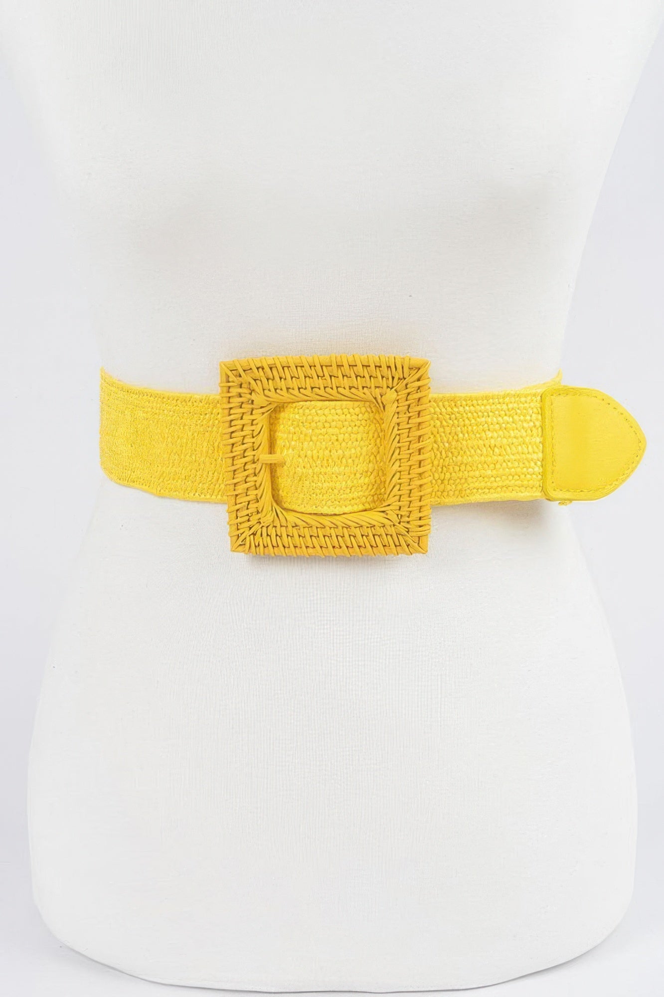 Square Straw Buckle Belt