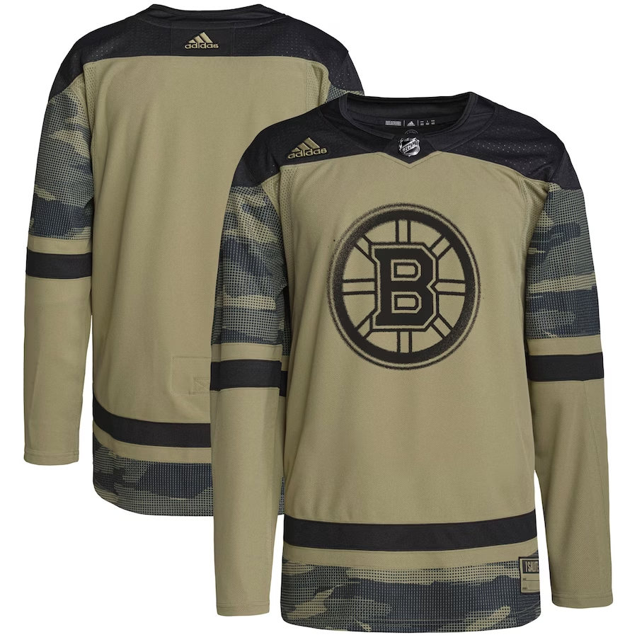 Men's Boston Bruins Camo Military Appreciation Team Authentic Practice Blank Jersey1