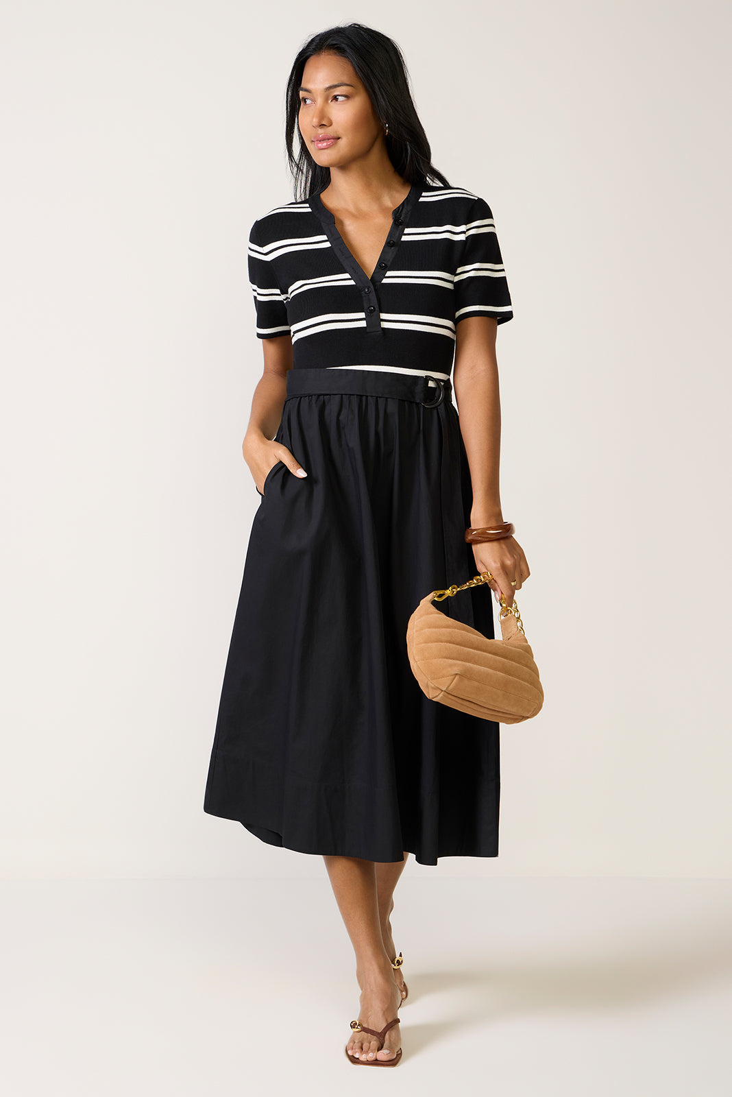Women's Anika Twofer Henley Midi Dress