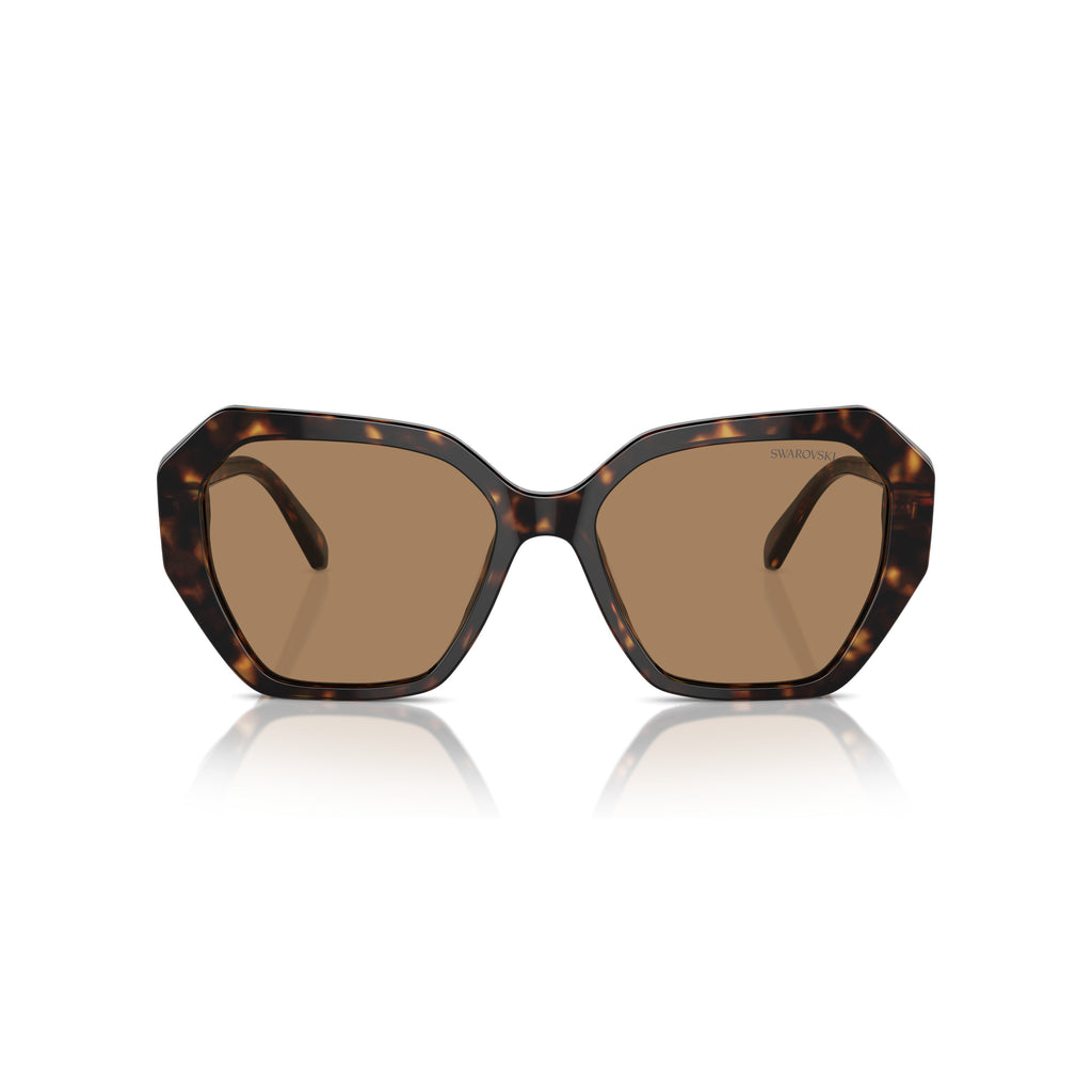 0Sk6017 Oversized Geometric Tortoiseshell Sunglasses with Crystal Accents